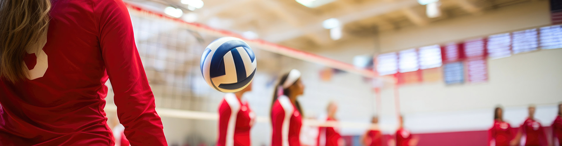 volleyball players and a volley ball